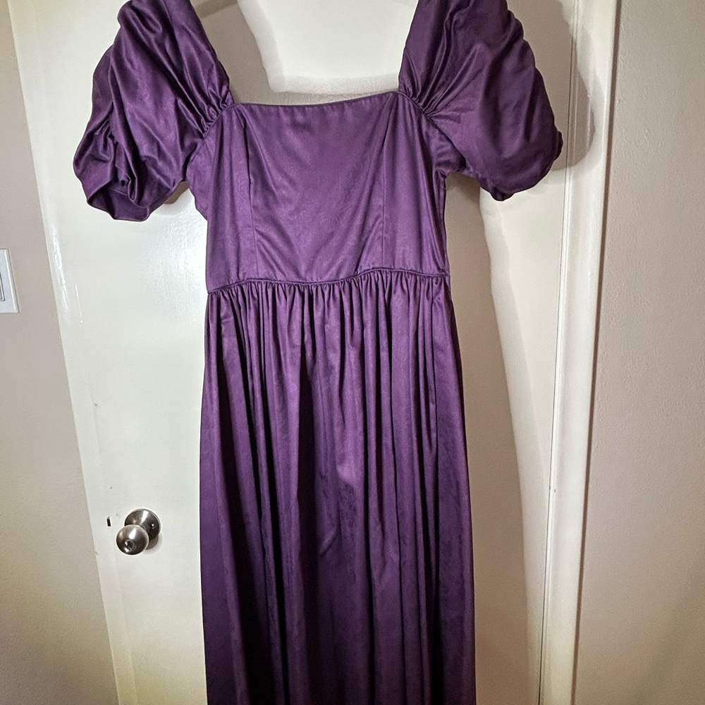 Vintage Laura Ashley Cotton Brocade Amethyst Party Dress- Never Worn